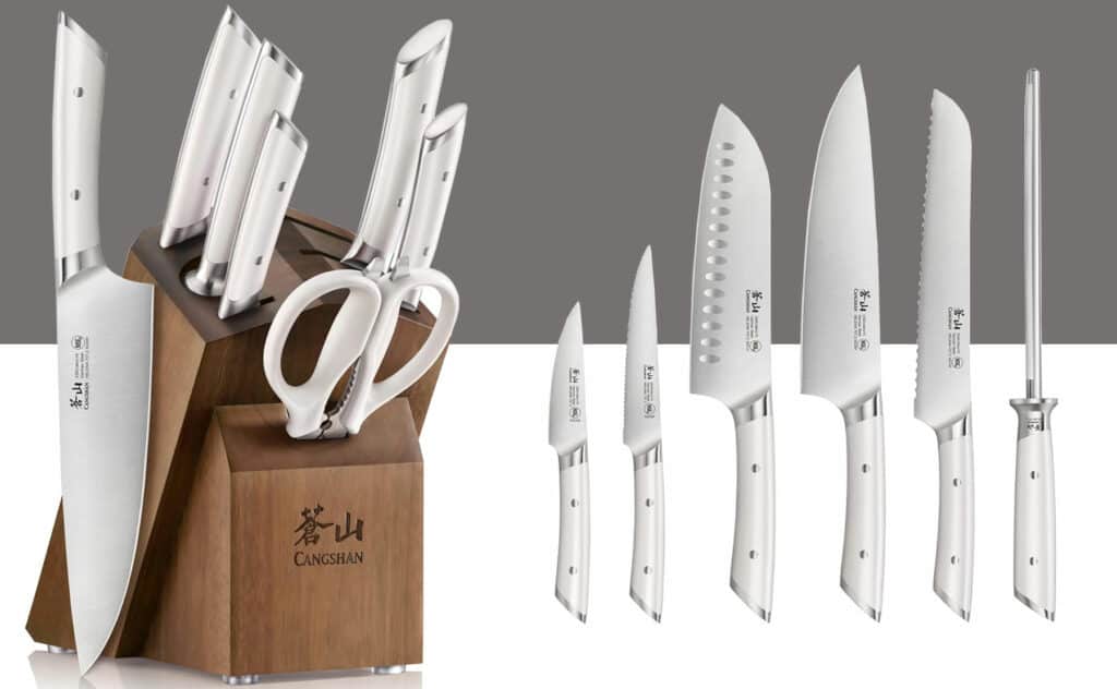 TUO 8-pcs Kitchen Knife Set - Forged German X50CrMoV15 Steel - Rust  Resistant - Full Tang Pakkawood Ergonomic Handle - Kitchen Knives Set with  Wooden Block - Fiery Phoenix Series 