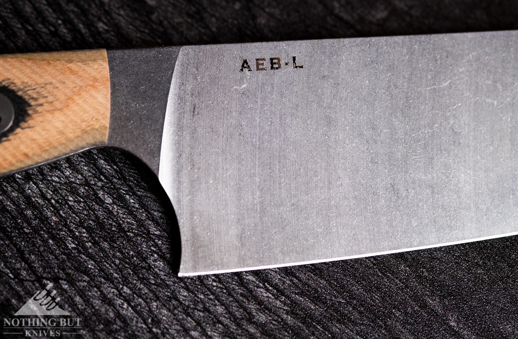 The Bradford Guardian 8 inch chef knife features German AEB-L steel.