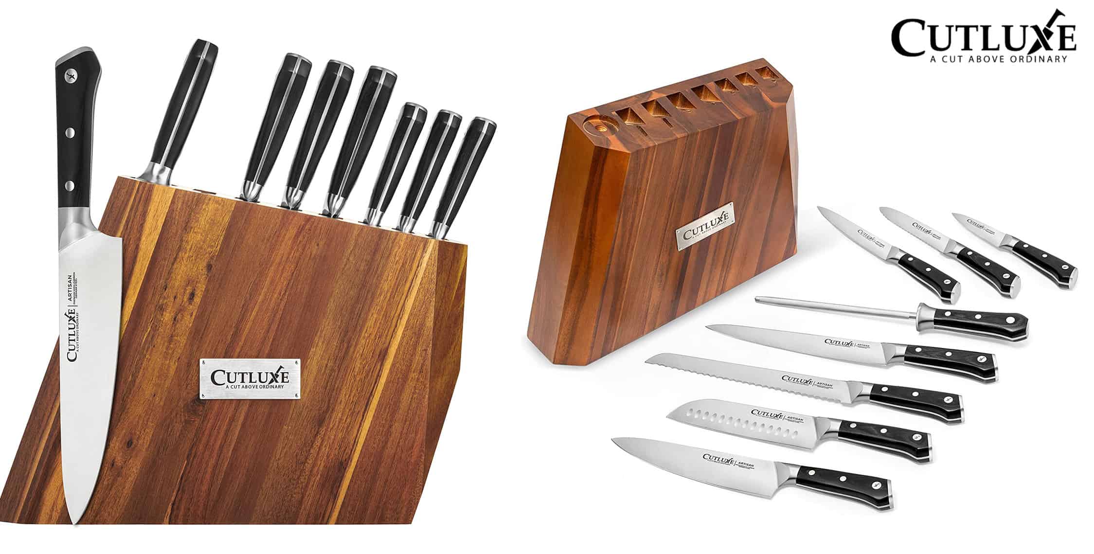 12 Slicer & Carving Knife Set with Brown Pakkawood