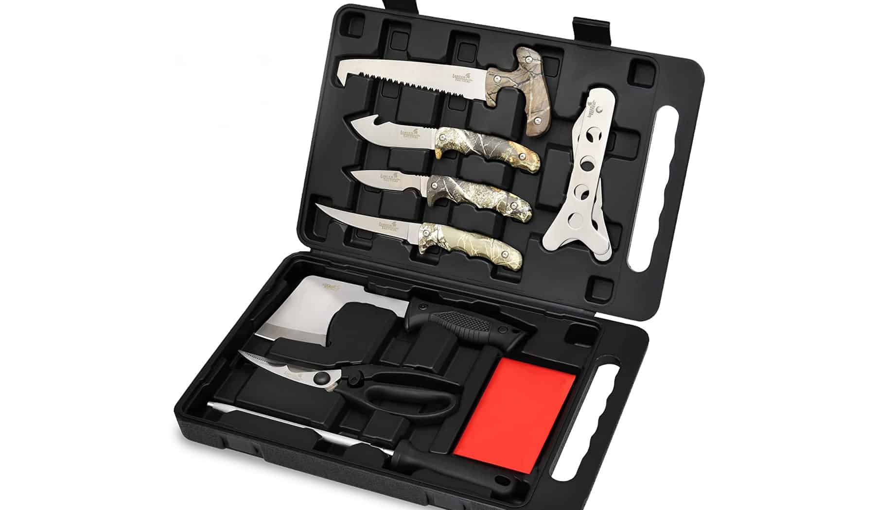  OUTDOOR EDGE Game Processor 12-Piece Hunting Knife Set, Caping & Boning Knives, Skinning Knife, Bone Saw, Game Shears, Knife  Sharpener & Rib Spreader in Hard Case