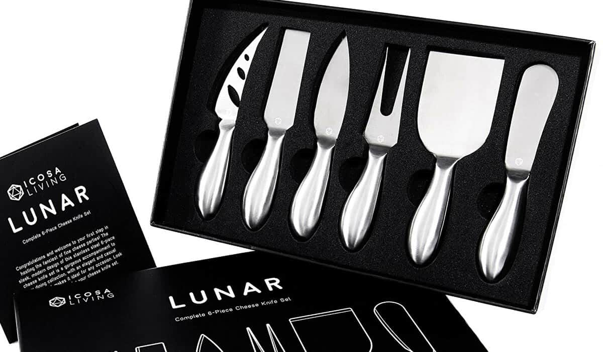 True Quartet Cheese Tool Set, Brushed Stainless Steel, Cheese Knives,  Cheese Forks, Dishwasher Safe, Set of 4