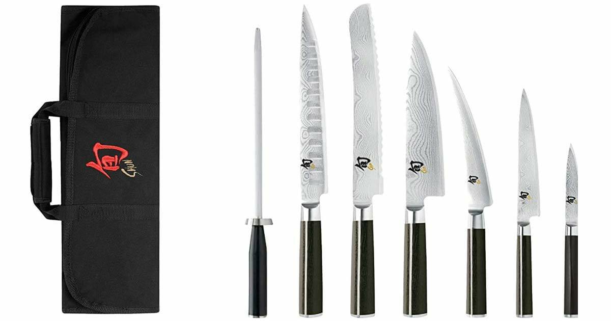 Premiere Titanium Cutlery 8-Piece Knife Block Set with Walnut Handles