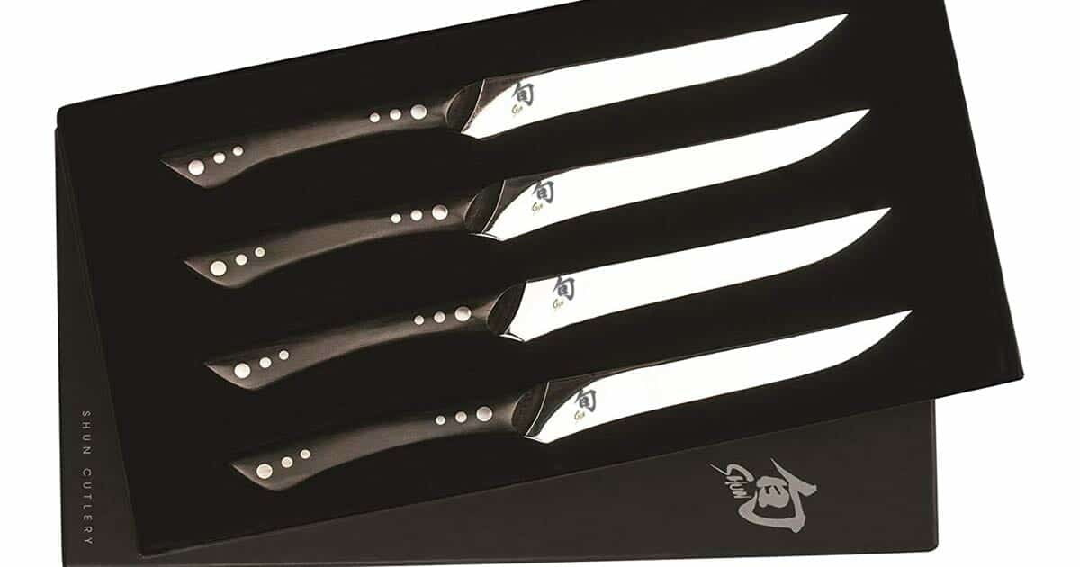 Premiere Titanium Cutlery 4-Piece Steak Knife Set with Walnut Handles