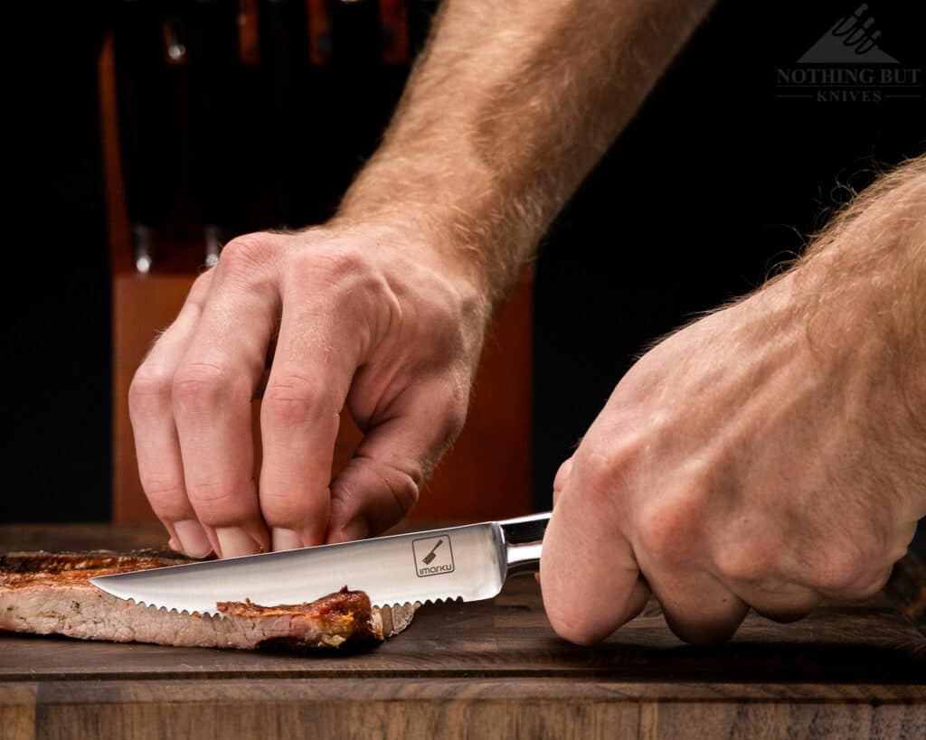 imarku 6-Piece 5 inch German Serrated Steak Knives Set