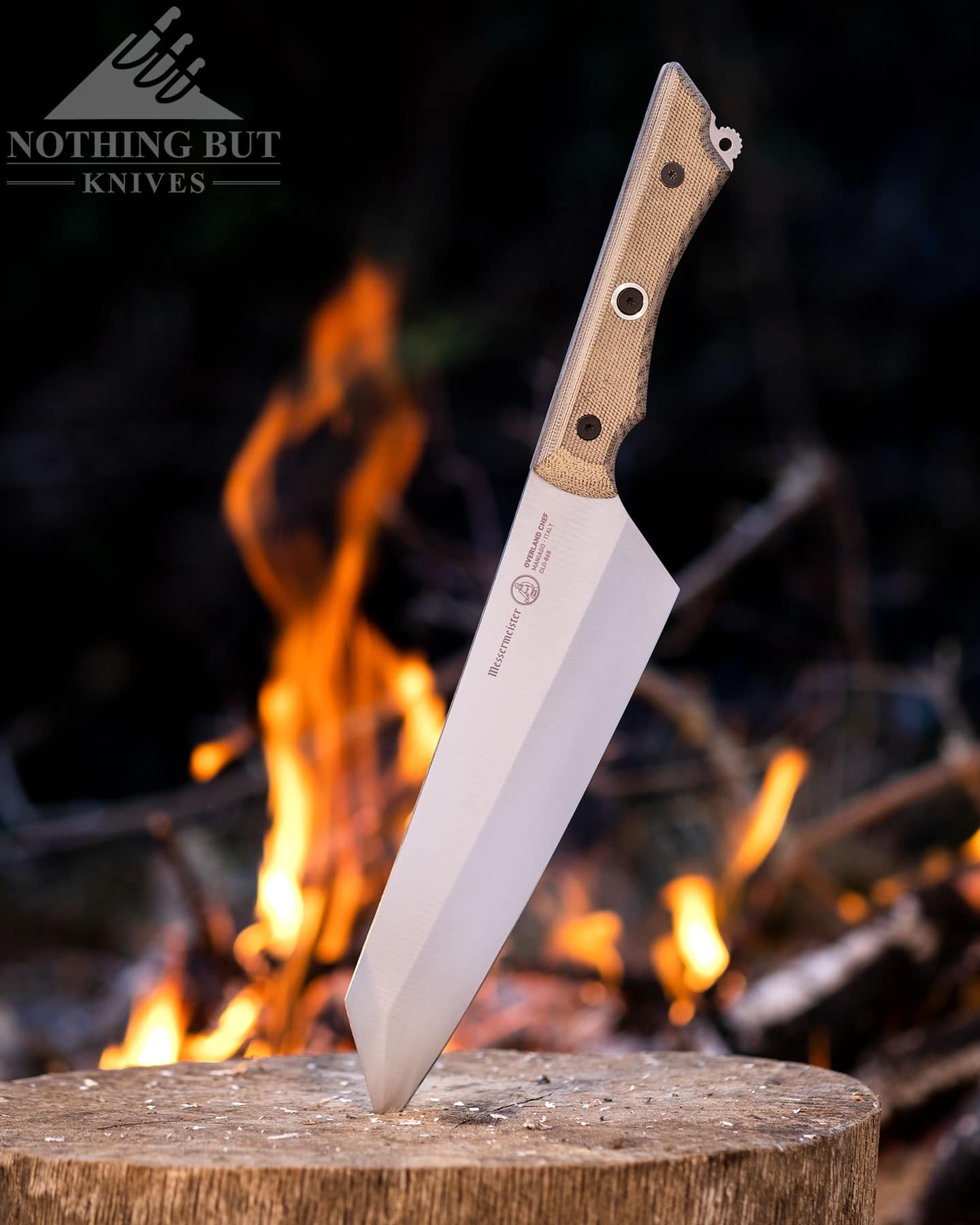 The Messermeister Overland is one of our top pics for camp cooking on a grill or on a campfire.