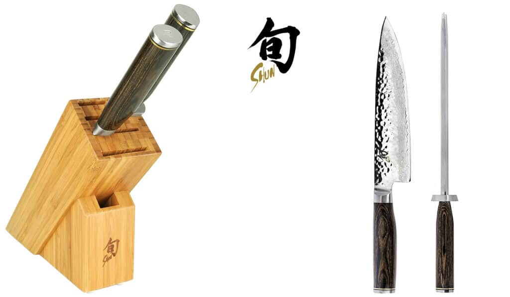 Nanfang Brothers Knife Set Damascus 9 Pieces with Knife Stand NEW