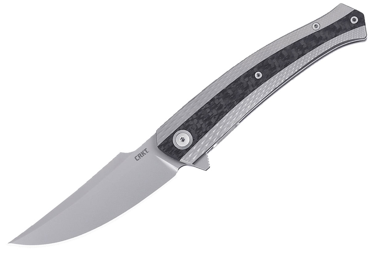 The CRKT Persian EDC knife with the blade open on a white background. 