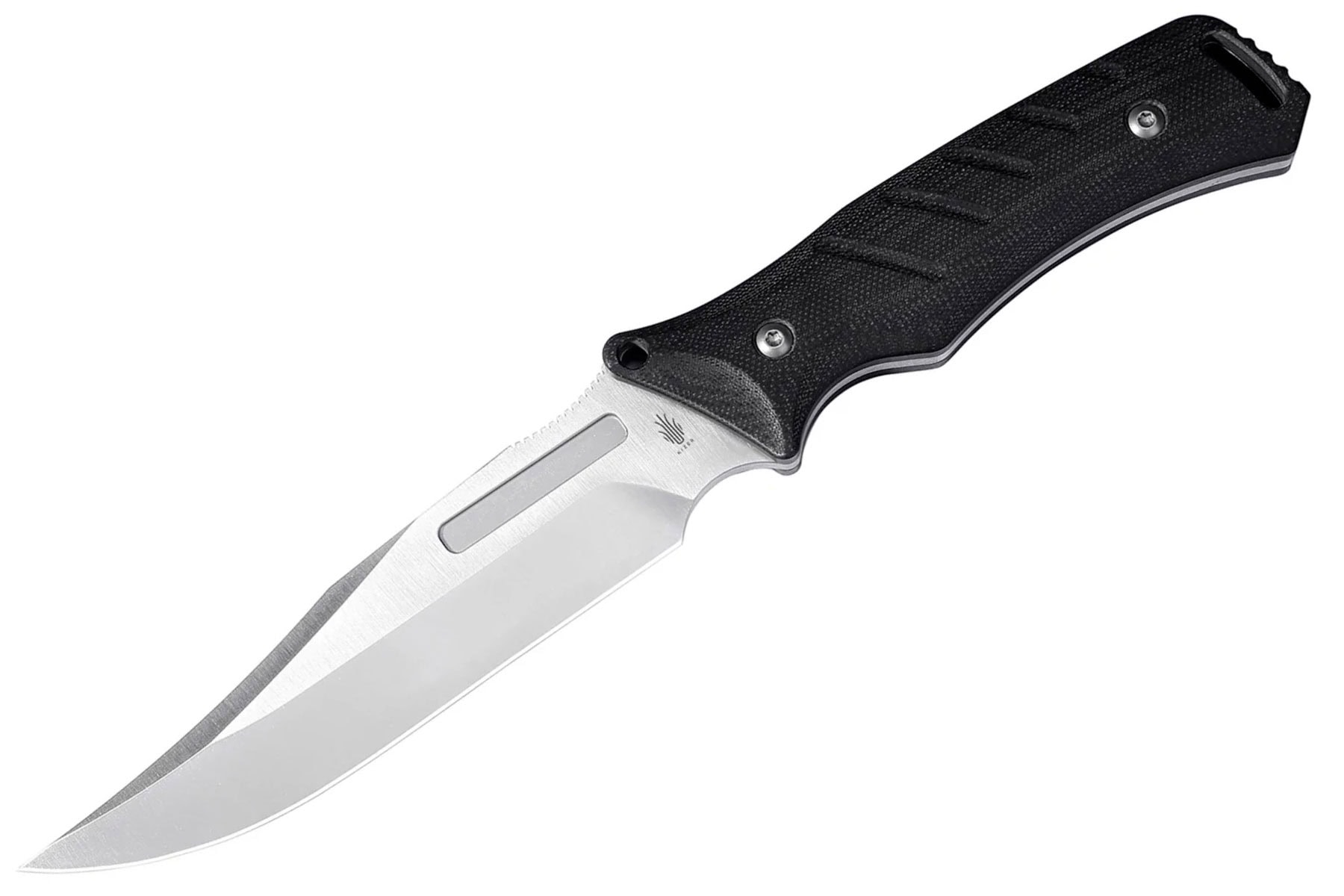 The Kizer Sou" Wes" Bowie style fixed blade on a white background.